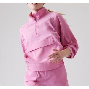 New Athleta XL Boundless Popover Jacket Maritima Pink Pullover